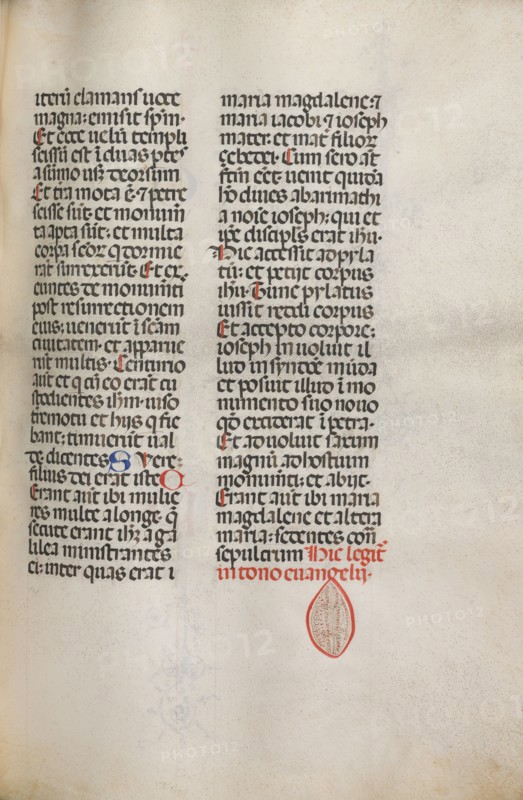 Missale: Fol. 122: contains music for "Hely Hely Lama etc." within St. Mattion Passion, 1469. Bartolommeo Caporali (Italian, c. 1420-1503), assisted by Giapeco Caporali (Italian, d. 1478). Ink; overall: 35 x 25 cm (13 3/4 x 9 13/16 in.)