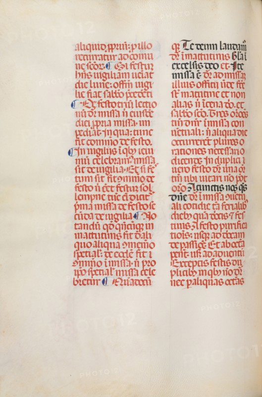 Missale: Fol. 173v: Music for "Alleluia" etc. at beginning of Easter, 1469. Bartolommeo Caporali (Italian, c. 1420-1503), assisted by Giapeco Caporali (Italian, d. 1478). Ink; overall: 35 x 25 cm (13 3/4 x 9 13/16 in.).