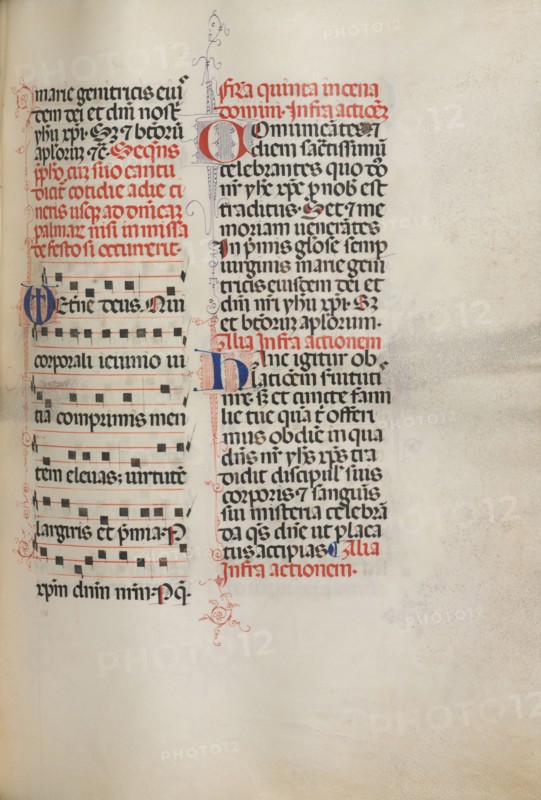 Missale: Fol. 178: Music for various ordinary prayers, 1469. Bartolommeo Caporali (Italian, c. 1420-1503), assisted by Giapeco Caporali (Italian, d. 1478). Ink; overall: 35 x 25 cm (13 3/4 x 9 13/16 in.).