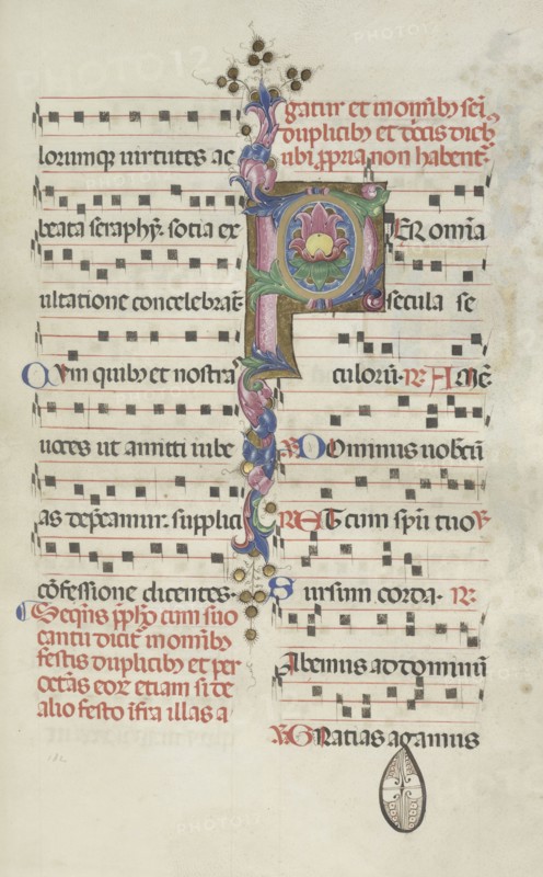 Missale: Fol. 184: Foliage, 1469. Bartolommeo Caporali (Italian, c. 1420-1503), assisted by Giapeco Caporali (Italian, d. 1478). Ink, tempera and burnished gold on vellum ; overall: 35 x 25 cm (13 3/4 x 9 13/16 in.)