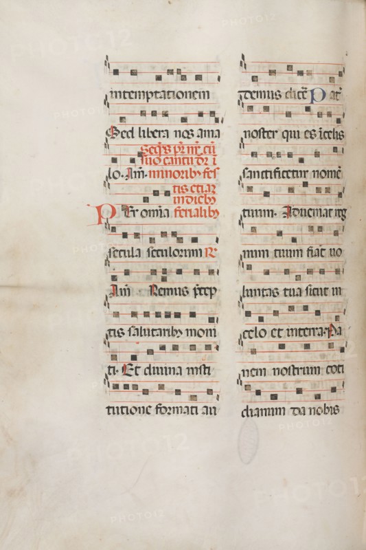 Missale: Fol. 189v: Music for various prayers, 1469. Bartolommeo Caporali (Italian, c. 1420-1503), assisted by Giapeco Caporali (Italian, d. 1478). Ink; overall: 35 x 25 cm (13 3/4 x 9 13/16 in.).