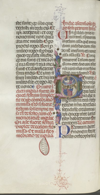 Missale: Fol. 208v: Ascension of Christ, 1469. Bartolommeo Caporali (Italian, c. 1420-1503), assisted by Giapeco Caporali (Italian, d. 1478). Ink, tempera and burnished gold on vellum ; overall: 35 x 25 cm (13 3/4 x 9 13/16 in.)