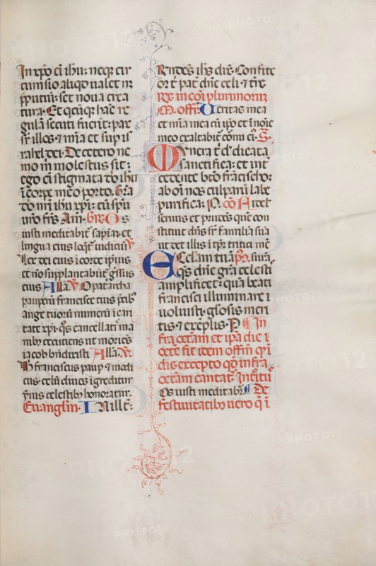 Missale: Fol. 319: St. Francis & Full Mass of St. Francis, 1469. Bartolommeo Caporali (Italian, c. 1420-1503), assisted by Giapeco Caporali (Italian, d. 1478). Ink, tempera and burnished gold on vellum ; overall: 35 x 25 cm (13 3/4 x 9 13/16 in.).