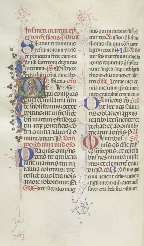 Missale: Fol. 324v: Saint Martin, 1469. Bartolommeo Caporali (Italian, c. 1420-1503), assisted by Giapeco Caporali (Italian, d. 1478). Ink, tempera and burnished gold on vellum ; overall: 35 x 25 cm (13 3/4 x 9 13/16 in.)