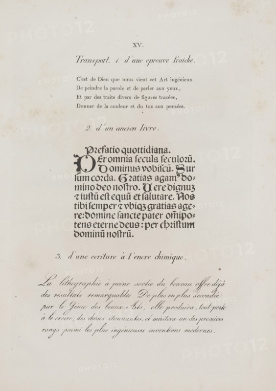 Art of the Lithograph: Printing Letters, Plate XV, 1819. Alois Senefelder (German, 1771-1834). Lithograph; sheet: 30 x 23.3 cm (11 13/16 x 9 3/16 in.); image: 30 x 23.3 cm (11 13/16 x 9 3/16 in.)