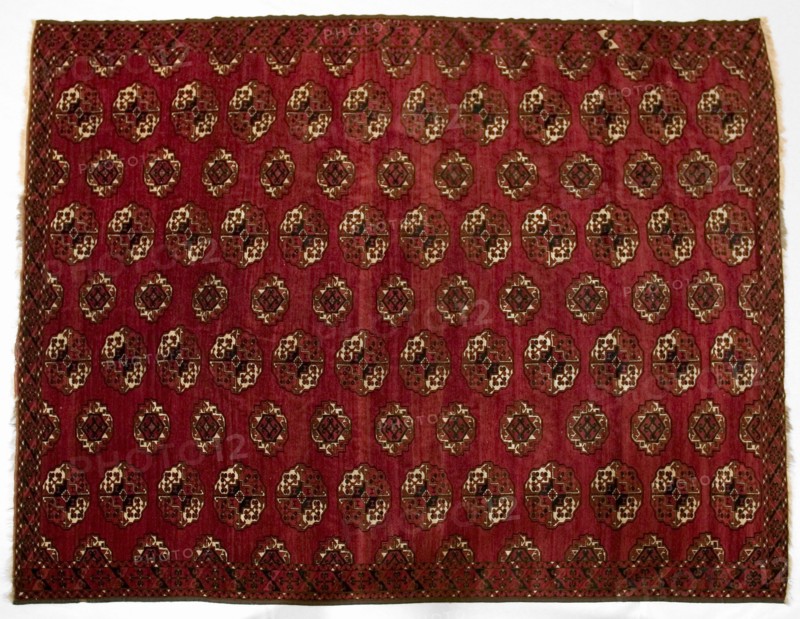 Turkmen Main Carpet, 1870s. Turkmenistan or Afghanistan, Saryk tribe, 19th century. Wool, silk; 171 symmetrical (Turkish) knots per square inch; overall: 257.7 x 250.2 cm (101 7/16 x 98 1/2 in.)