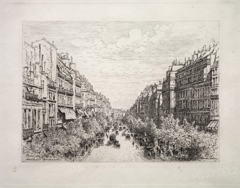 Boulevard Montmartre, 1884. Maxime Lalanne (French, 1827-1886). Etching; sheet: 23 x 30.4 cm (9 1/16 x 11 15/16 in.); platemark: 20.1 x 25.6 cm (7 15/16 x 10 1/16 in.)