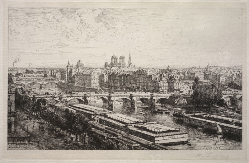 View from the Louvre, 1882. Maxime Lalanne (French, 1827-1886). Etching; sheet: 24.7 x 35.4 cm (9 3/4 x 13 15/16 in.); platemark: 18.5 x 28.7 cm (7 5/16 x 11 5/16 in.)