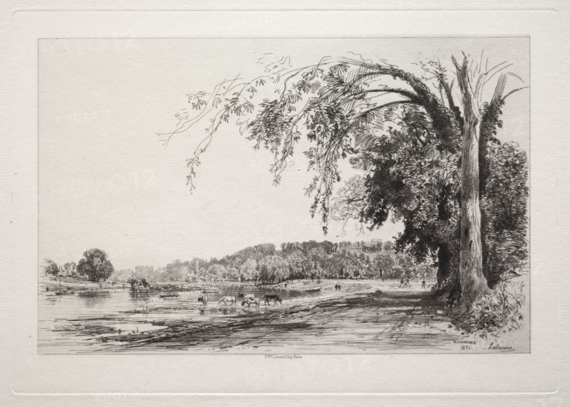 Richmond, 1871. Maxime Lalanne (French, 1827-1886), Françoise Lienard, Paris. Etching; sheet: 26.4 x 37.9 cm (10 3/8 x 14 15/16 in.); platemark: 18.2 x 26.7 cm (7 3/16 x 10 1/2 in.)