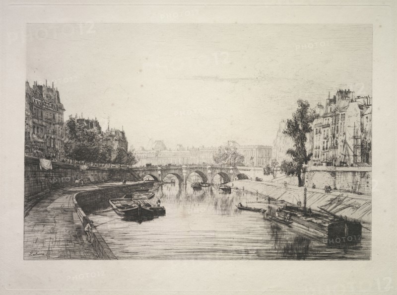 View from St. Michel Bridge, 1865. Maxime Lalanne (French, 1827-1886). Etching; sheet: 29.3 x 36.9 cm (11 9/16 x 14 1/2 in.); platemark: 24.8 x 33.4 cm (9 3/4 x 13 1/8 in.).