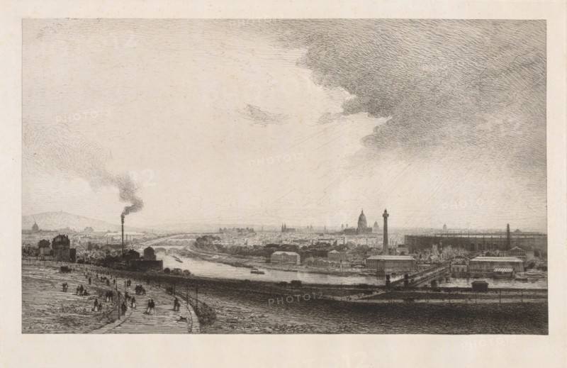 Paris in 1867, View from the Trocadero, 1867. Maxime Lalanne (French, 1827-1886). Etching; sheet: 53.4 x 74.7 cm (21 x 29 7/16 in.); platemark: 43.7 x 66.8 cm (17 3/16 x 26 5/16 in.).