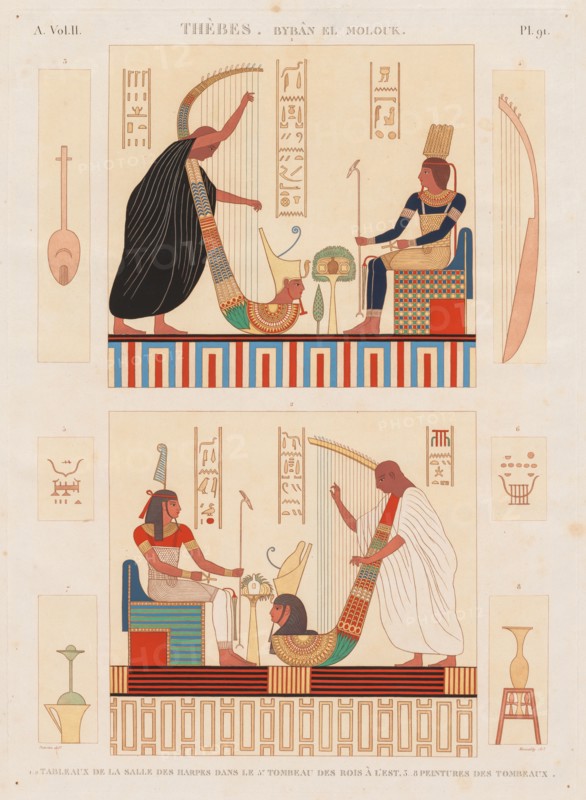 Description of Egypt: Thebes Byban el Molouk, Vol. II, Pl. 91, 1812. Antoine Maxime Monsaldy (French, 1768-1816), after André Dutertre (French, 1753-1842). Engraving, printed in sanguine hand-colored; sheet: 71 x 53.9 cm (27 15/16 x 21 1/4 in.); platemark: 58.5 x 42.5 cm (23 1/16 x 16 3/4 in.)