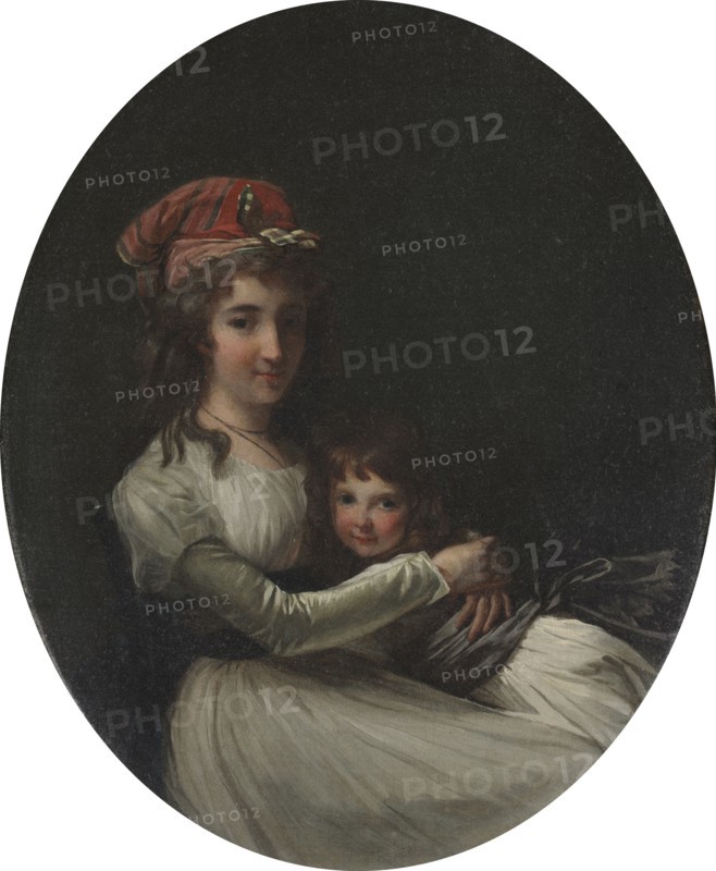 Portrait of a Mother and Daughter, c. 1794-95. Attributed to Henri-Pierre Danloux (French, 1753-1809). Oil on canvas; framed: 52.7 x 44.1 x 4.5 cm (20 3/4 x 17 3/8 x 1 3/4 in.); unframed: 44.4 x 36 cm (17 1/2 x 14 3/16 in.).