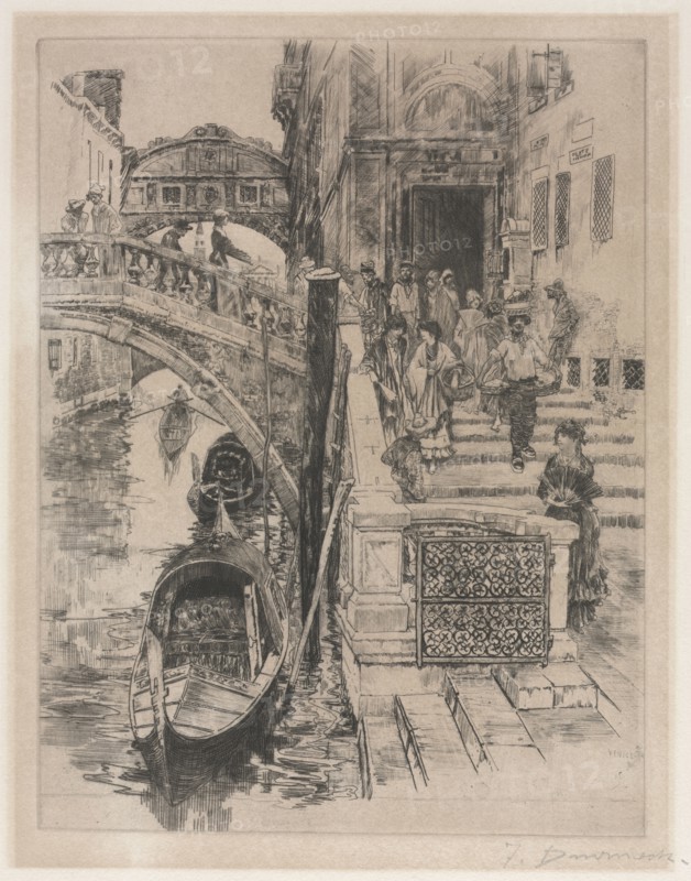 The Bridge of Sighs (second plate), 1885. Frank Duveneck (American, 1848-1919), Robert Dunthorne. Etching