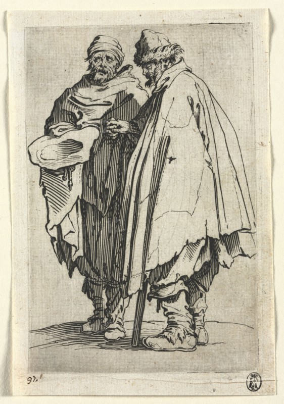 The Beggars: The Blind Man and His Companion, c. 1623. Jacques Callot (French, 1592-1635). Etching