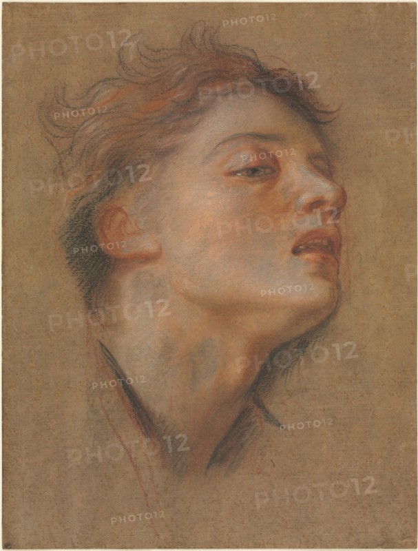 Head of a Young Man, 1715-1717. Antoine Coypel (French, 1661-1722). Red, black, and white chalk with stumping ; sheet: 25.1 x 18.9 cm (9 7/8 x 7 7/16 in.).