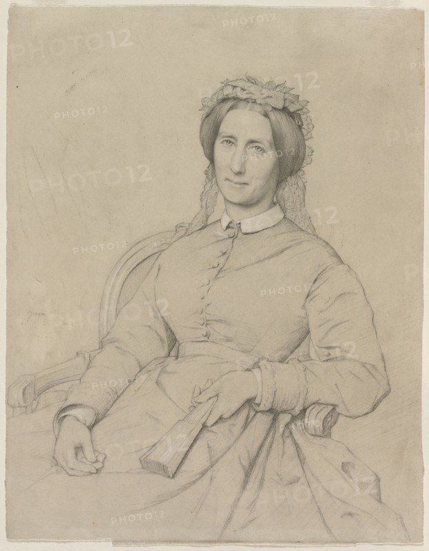 Madame Hippolyte Flandrin (Aimée Ancelot), 1869. Jean-Paul Flandrin (French, 1811-1902). Graphite heightened with white chalk or gouache; sheet: 36.6 x 28.6 cm (14 7/16 x 11 1/4 in.).