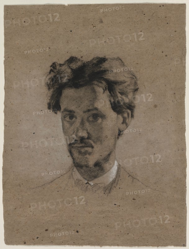 Portrait of a Young Man, c. 1865-1875. France, 19th century. Charcoal with stumping, heightened with white chalk; sheet: 36.6 x 27.9 cm (14 7/16 x 11 in.).