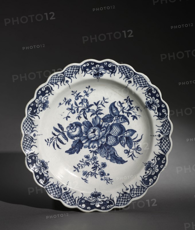Plate, c. 1750-1770. Worcester Porcelain Factory (British). Porcelain; overall: 3.2 x 66.7 x 21 cm (1 1/4 x 26 1/4 x 8 1/4 in.).