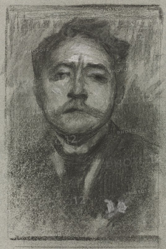 Self-Portrait, c. 1895. Eugène Carrière (French, 1849-1906). Black charcoal with white heightening; sheet: 27.4 x 23.7 cm (10 13/16 x 9 5/16 in.).