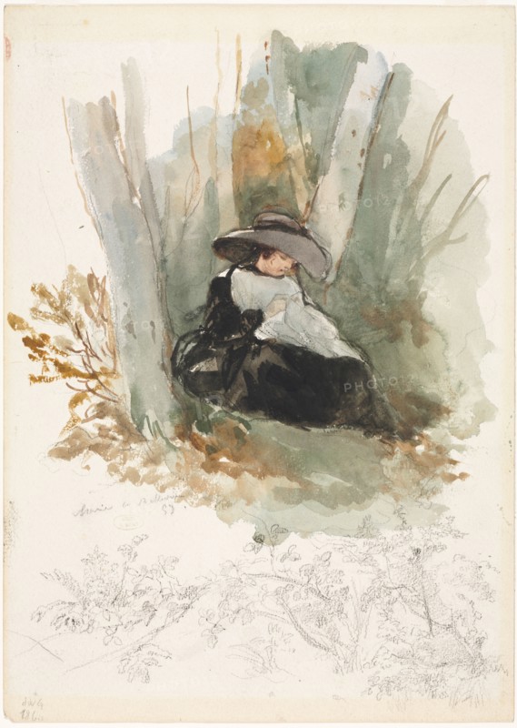 Marie à Bellevue, 1858. Louis-Joseph Gallait (Belgian, 1810-1887). Watercolor and graphite; sheet: 35.4 x 25.3 cm (13 15/16 x 9 15/16 in.).