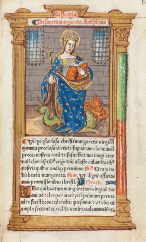 Printed Book of Hours (Use of Rome):  fol. 110r, St. Margaret, 1510. Guillaume Le Rouge (French, Paris, active 1493-1517). 112 Printed folios on parchment, bound