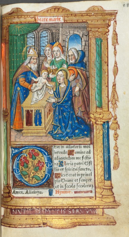 Printed Book of Hours (Use of Rome):  fol. 40r, Presentation in the Temple, 1510. Guillaume Le Rouge (French, Paris, active 1493-1517). 112 Printed folios on parchment, bound