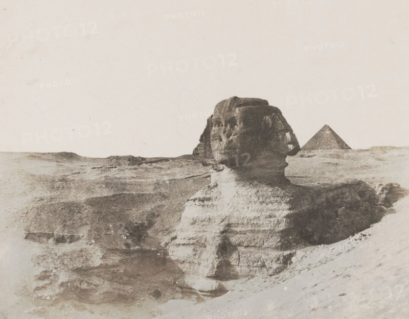 The Sphinx, c. 1853. John Beasley Greene (American, 1832-1856). Salted paper print from waxed paper negative; image: 23.2 x 29.6 cm (9 1/8 x 11 5/8 in.); mounted: 39.8 x 56.5 cm (15 11/16 x 22 1/4 in.); matted: 50.8 x 61 cm (20 x 24 in.)