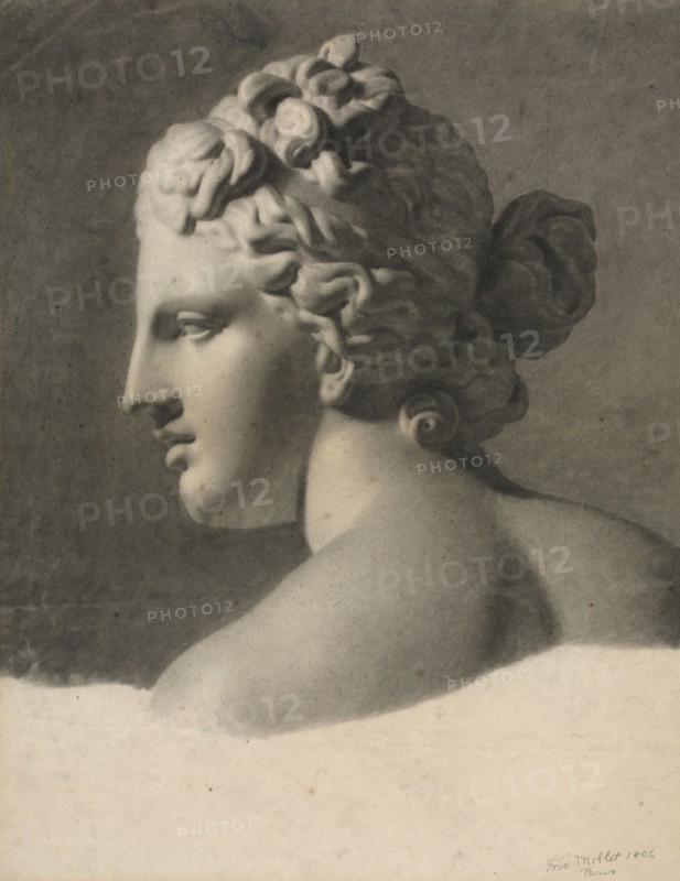 Study of a Plaster Cast (a la bosse), 1806. Frederic Millet (French, 1786-1859). Black chalk with graphite ; sheet: 46.3 x 38.2 cm (18 1/4 x 15 1/16 in.).