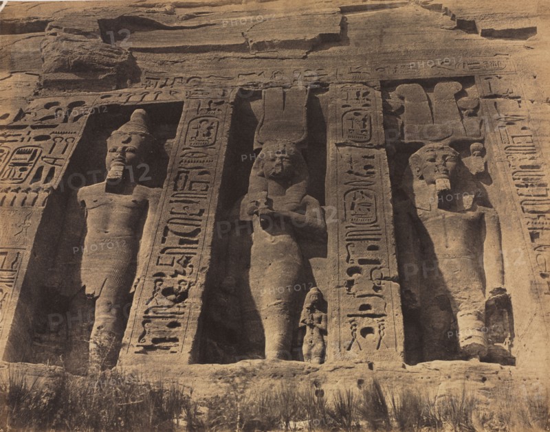 Temple of Abu Simbel, 1856. Robert Murray (British, 1822-1893). Salted paper print from paper negative; image: 18.2 x 23.2 cm (7 3/16 x 9 1/8 in.); mounted: 30.4 x 39 cm (11 15/16 x 15 3/8 in.); paper: 18.2 x 23.2 cm (7 3/16 x 9 1/8 in.); matted: 40.6 x 50.8 cm (16 x 20 in.)