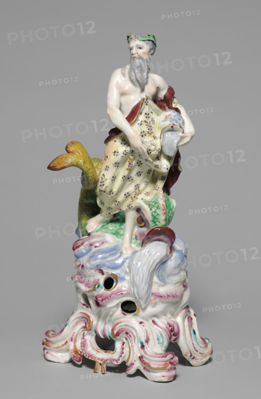 Figure of Water, 1755. Bow Porcelain Factory (British). Porcelain; overall: 27.5 x 11.7 x 11.5 cm (10 13/16 x 4 5/8 x 4 1/2 in.).