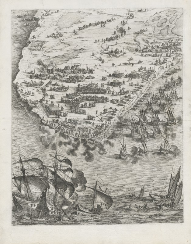 The Siege of La Rochelle: Plate 10, 1628-1630. Jacques Callot (French, 1592-1635). Etching; sheet: 64.8 x 51.1 cm (25 1/2 x 20 1/8 in.); platemark: 56.2 x 45 cm (22 1/8 x 17 11/16 in.)