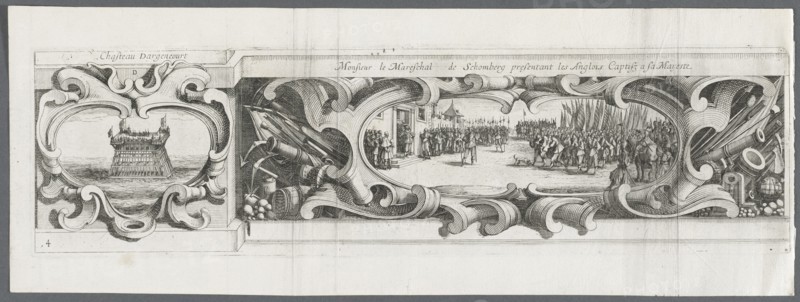 The Siege of La Rochelle: Plate 14, 1628-1630. Israël Henriet (French, c. 1590-1661), or Abraham Bosse (French, 1602-1676), after Jacques Callot (French, 1592-1635). Etching and engraving; sheet: 22.5 x 61.8 cm (8 7/8 x 24 5/16 in.); platemark: 16.3 x 59.9 cm (6 7/16 x 23 9/16 in.)