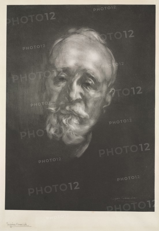 Puvis de Chavannes, 1897. Eugène Carrière (French, 1849-1906). Lithograph on chine collé