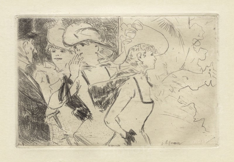 The Folies-Bergère, c. 1880-86. Jean Louis Forain (French, 1852-1931). Etching; sheet: 18.3 x 25.2 cm (7 3/16 x 9 15/16 in.); platemark: 9.8 x 15 cm (3 7/8 x 5 7/8 in.).