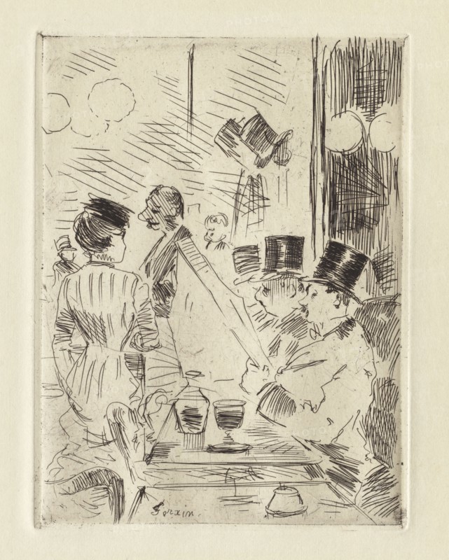 The Café of the New Athens, c. 1876. Jean Louis Forain (French, 1852-1931). Etching; sheet: 25.1 x 18 cm (9 7/8 x 7 1/16 in.); platemark: 15.9 x 11.9 cm (6 1/4 x 4 11/16 in.)