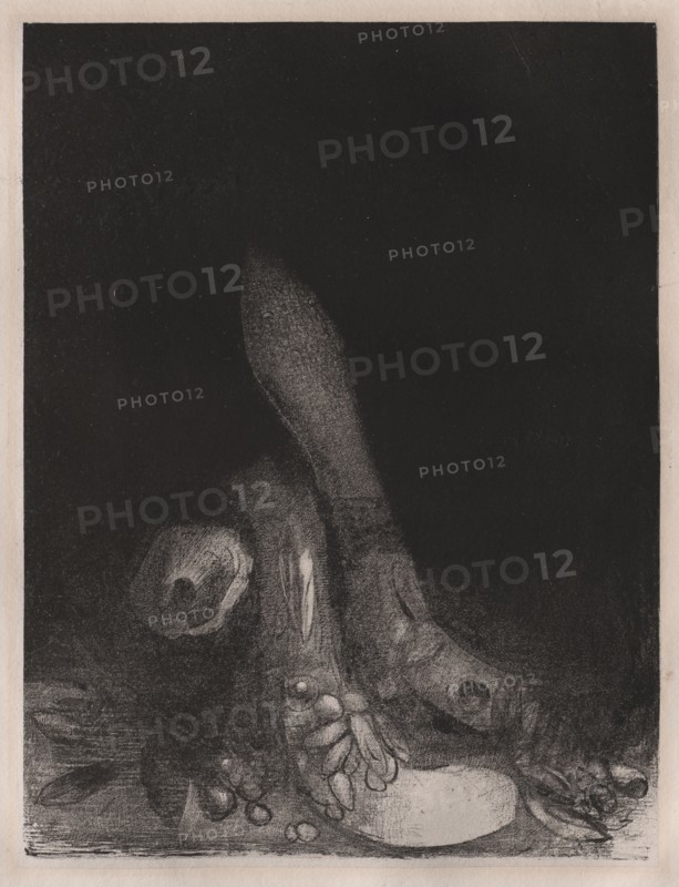 The Temptation of St. Anthony: Flowers Fall and the Head of a Python Appears, Plate V, 1896. Odilon Redon (French, 1840-1916), Blanchard. Lithograph