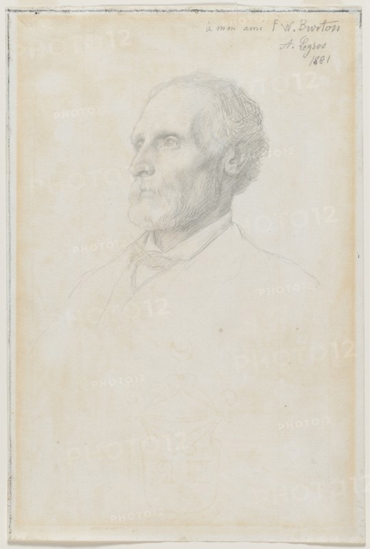 Portrait of Sir Frederick W. Burton, Director of the National Gallery, London, 1881. Alphonse Legros (French, 1837-1911). Graphite on laid paper; sheet: 28.8 x 19.3 cm (11 5/16 x 7 5/8 in.).