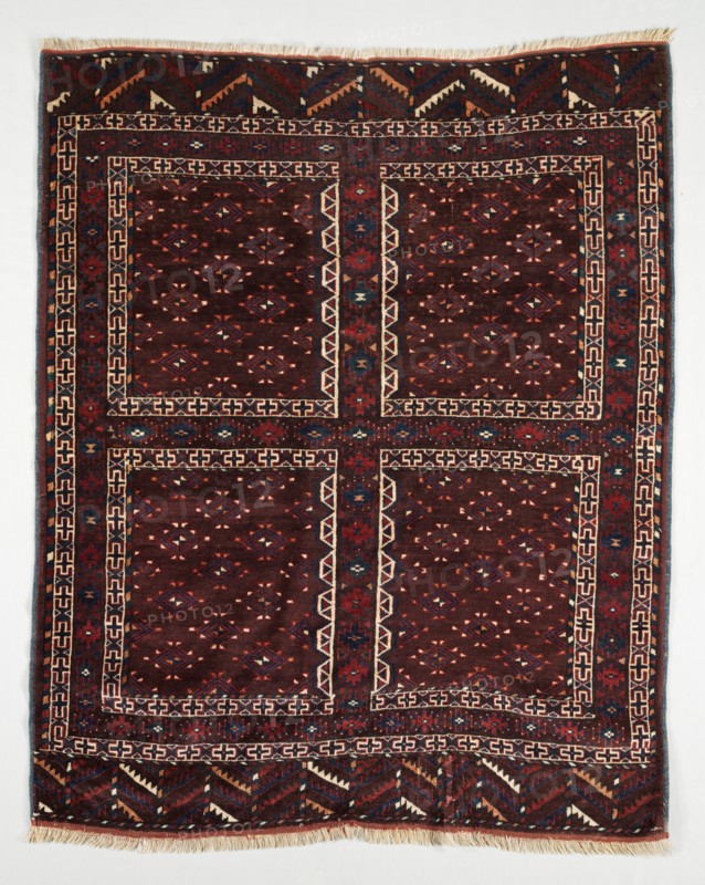 Door Rug (Ensi), c. 1900. Turkmenistan, Yomud, 19th century. Knotted pile, asymmetrical knot, 117 knots psi; wool; overall: 183 x 142 cm (72 1/16 x 55 7/8 in.).