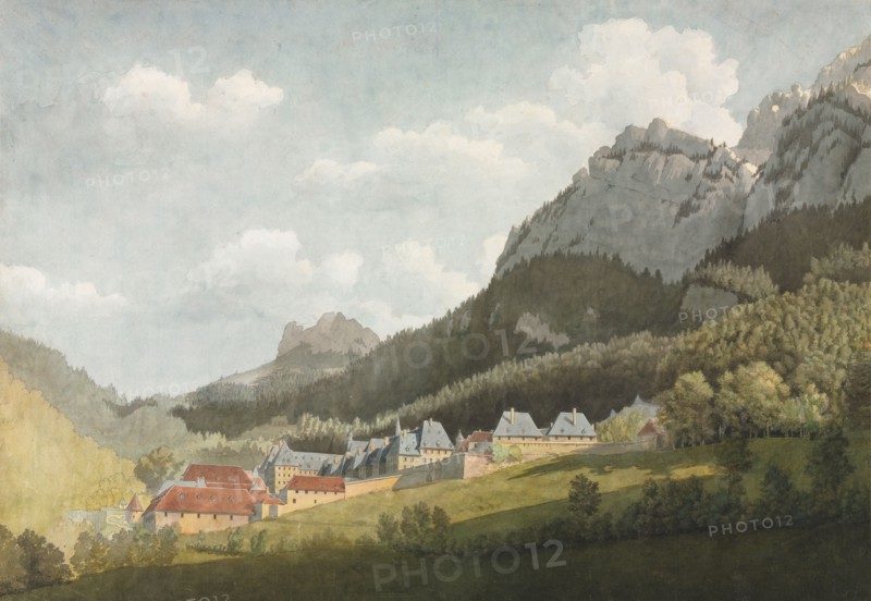 Paysage de la Grande Chartreuse, late 1700s-1800s. Attributed to Jean Lubin Vauzelle (French, 1776-aft 1837). Watercolor with graphite ; sheet: 34.7 x 49.9 cm (13 11/16 x 19 5/8 in.).