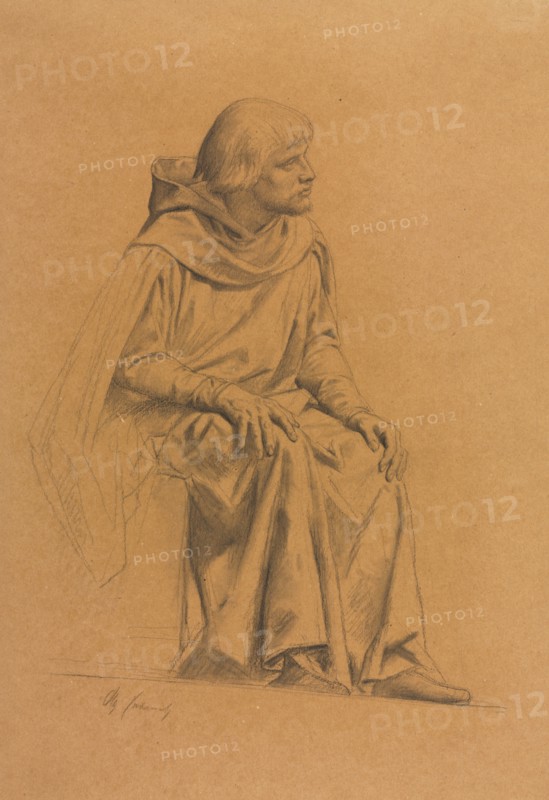St. Louis pendant la Justice, c. 1875. Alexandre Cabanel (French, 1823-1889). Black chalk with stump work; overall: 48.7 x 32.1 cm (19 3/16 x 12 5/8 in.).
