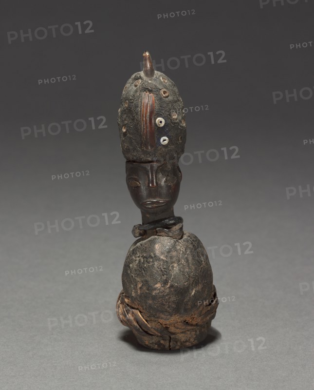 Figurine, late 1800s-early 1900s. Central Africa, Republic of the Congo, Kongo people. Wood and various other materials; overall: 12 x 4 x 4 cm (4 3/4 x 1 9/16 x 1 9/16 in.)
