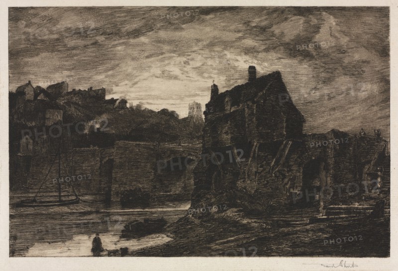 published in "The Portfolio" vol. XIX, 1888: Bridgenorth, 1885. Frank Short (British, 1857-1945), after Thomas Girtin (British, 1775-1802). Etching; sheet: 22.8 x 30.3 cm (9 x 11 15/16 in.); image: 17.4 x 25.2 cm (6 7/8 x 9 15/16 in.).