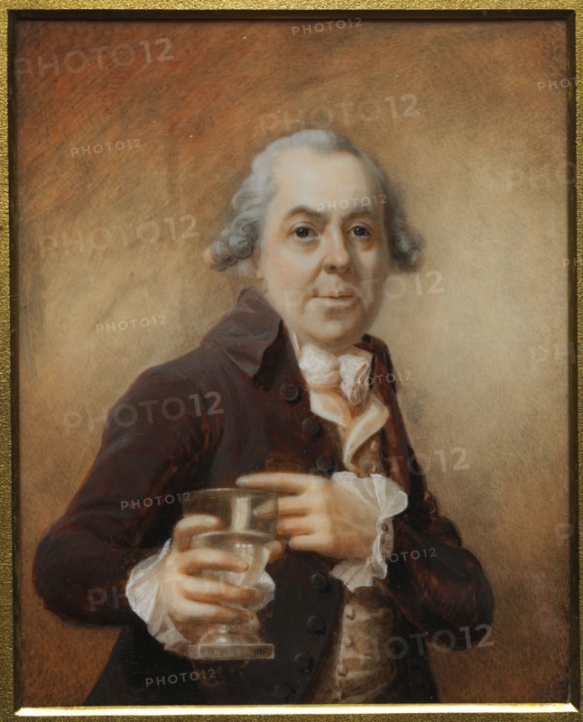 Portrait of a Man Holding a Glass, c. 1780s. Joseph Daniel (British, c. 1760-1803). Watercolor on ivory; image: 12.7 x 10.1 cm (5 x 4 in.); framed: 18.4 x 15.8 cm (7 1/4 x 6 1/4 in.).