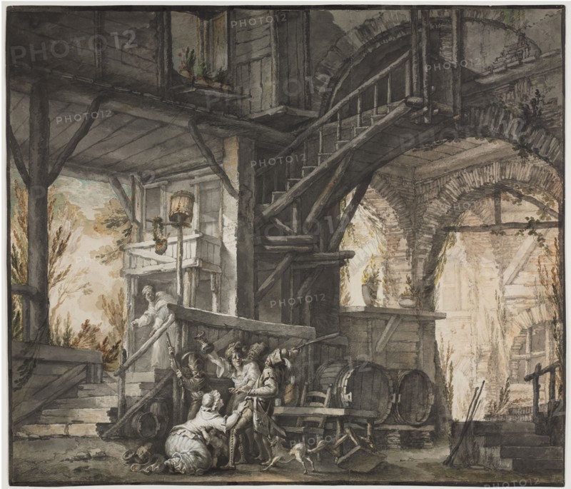 Theater Scene, c. 1775-1776. Giovanni David (Italian, 1743-1790). Watercolor and extensive point of brush work with graphite and white gouache; sheet: 47.7 x 56 cm (18 3/4 x 22 1/16 in.).