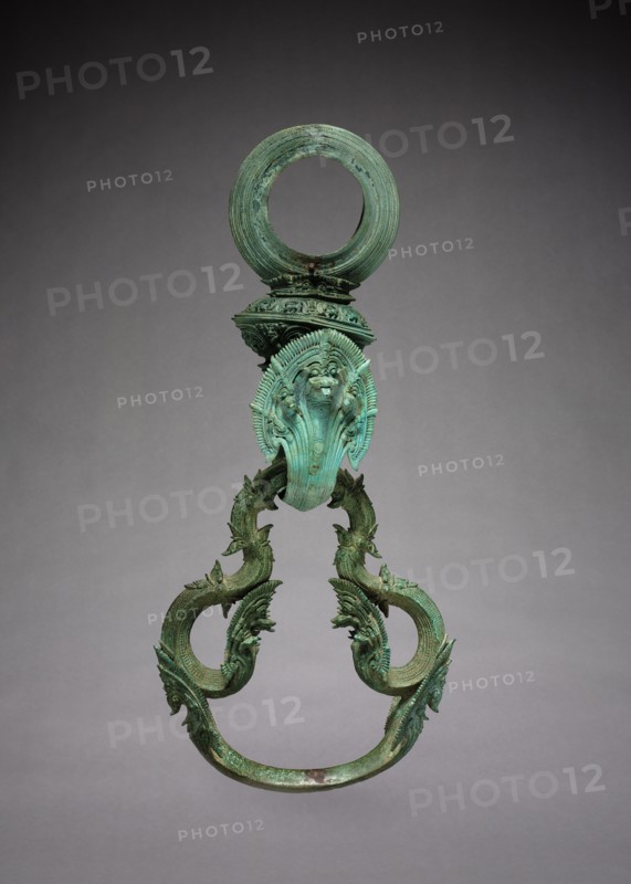 A Pair of Decorated Palanquin Hooks and Rings, 1100-1175. Cambodia, Angkor Wat Style, 12th century. Bronze; overall: 52.6 x 34.2 x 23 cm (20 11/16 x 13 7/16 x 9 1/16 in.).