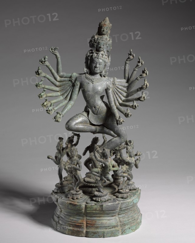 Hevajra, c. 1200. Cambodia, reign of Jayavarman 7th. Bronze; overall: 46 x 23.9 cm (18 1/8 x 9 7/16 in.).