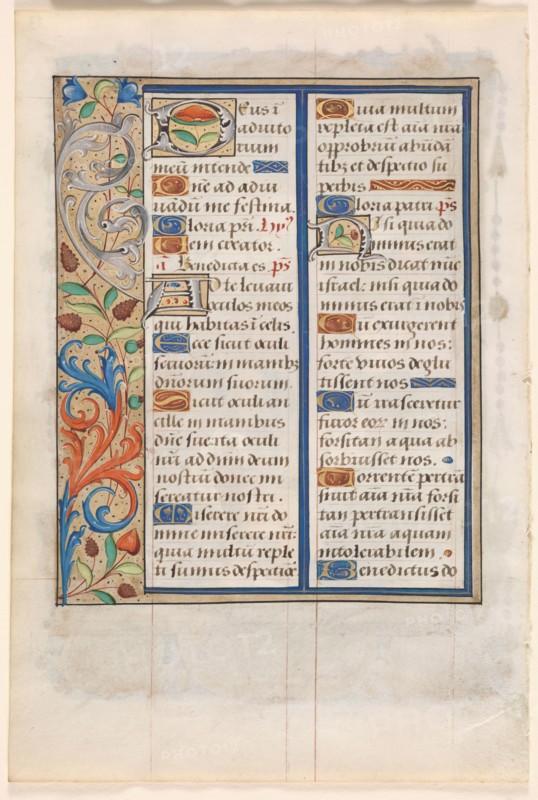 Leaf from a Book of Hours: Text with Illustrated Border (verso), c. 1510. France, Rouen, 16th century. Ink, tempera and liquid gold on vellum; leaf: 19.5 x 13 cm (7 11/16 x 5 1/8 in.)