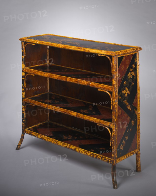 Bookcase, c. 1870-1880. France, 19th century. Bamboo with Japanese lacquer panels; overall: 101 x 103.5 x 38 cm (39 3/4 x 40 3/4 x 14 15/16 in.).