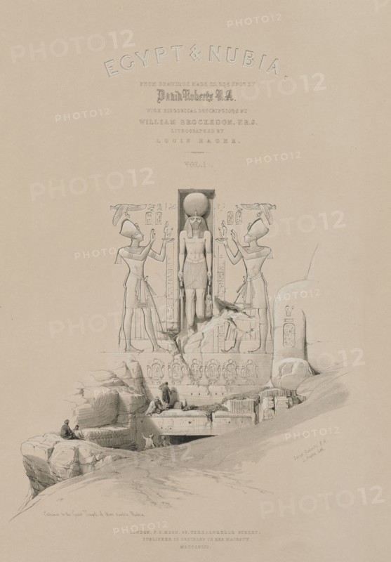 Egypt and Nubia, Volume I: Frontispiece, 1846. Louis Haghe (British, 1806-1885), F.G.Moon, 20 Threadneedle Street, London, after David Roberts (British, 1796-1864). Color lithograph; sheet: 60.3 x 43.6 cm (23 3/4 x 17 3/16 in.); image: 49.9 x 35 cm (19 5/8 x 13 3/4 in.)
